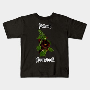 Black hollyhock – Gothic flowers Kids T-Shirt